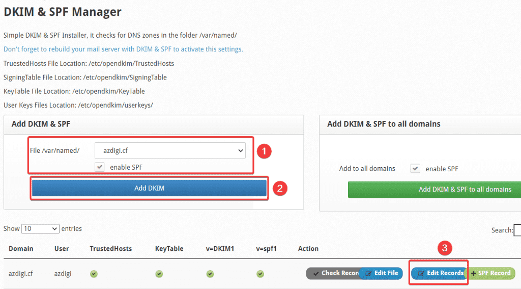 install DKIM SPF DMARC