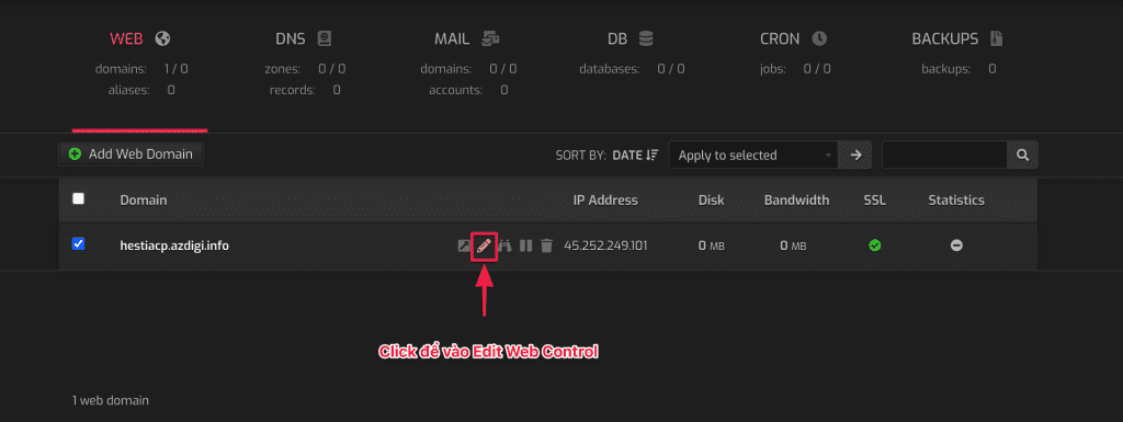 install SSL on HestiaCP