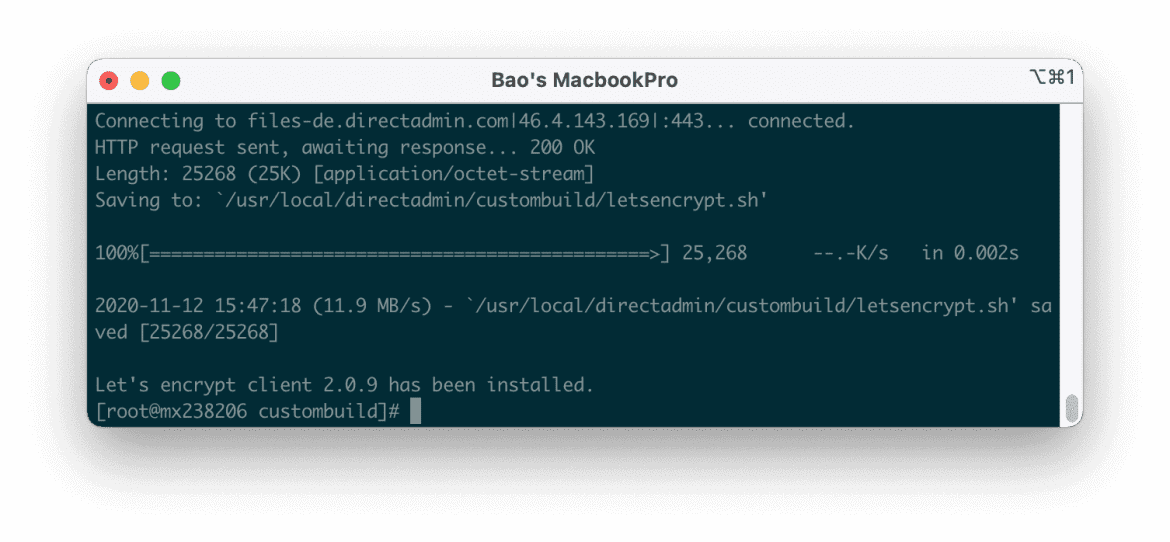 Cài SSL Miễn Phí Let's Encrypt Vào DirectAdmin Với 2 Bước Ngắn