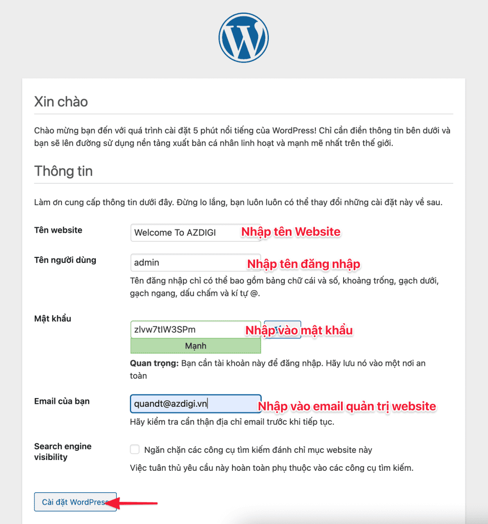 install WordPress on Centmin Mod