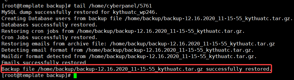 Restore cPanel Backup on CyberPanel