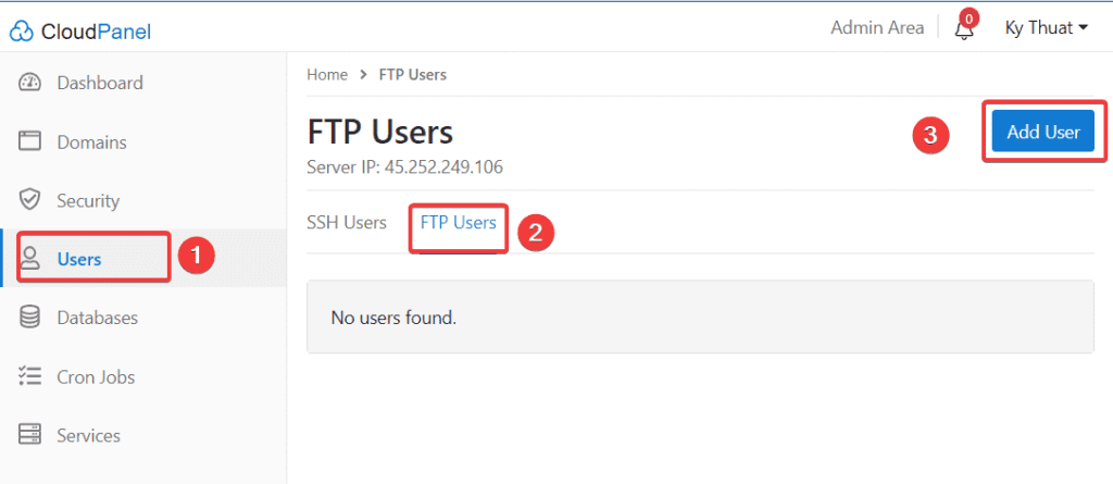 tạo và sử dụng FTP trên CloudPanel