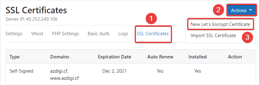 install Let's Encrypt SSL on CloudPanel