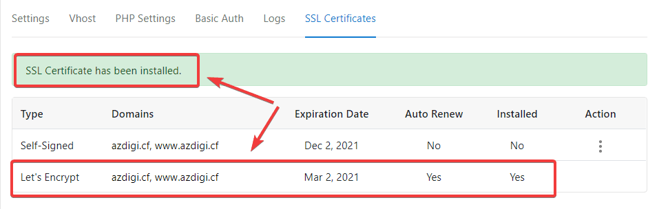 install Let's Encrypt SSL on CloudPanel