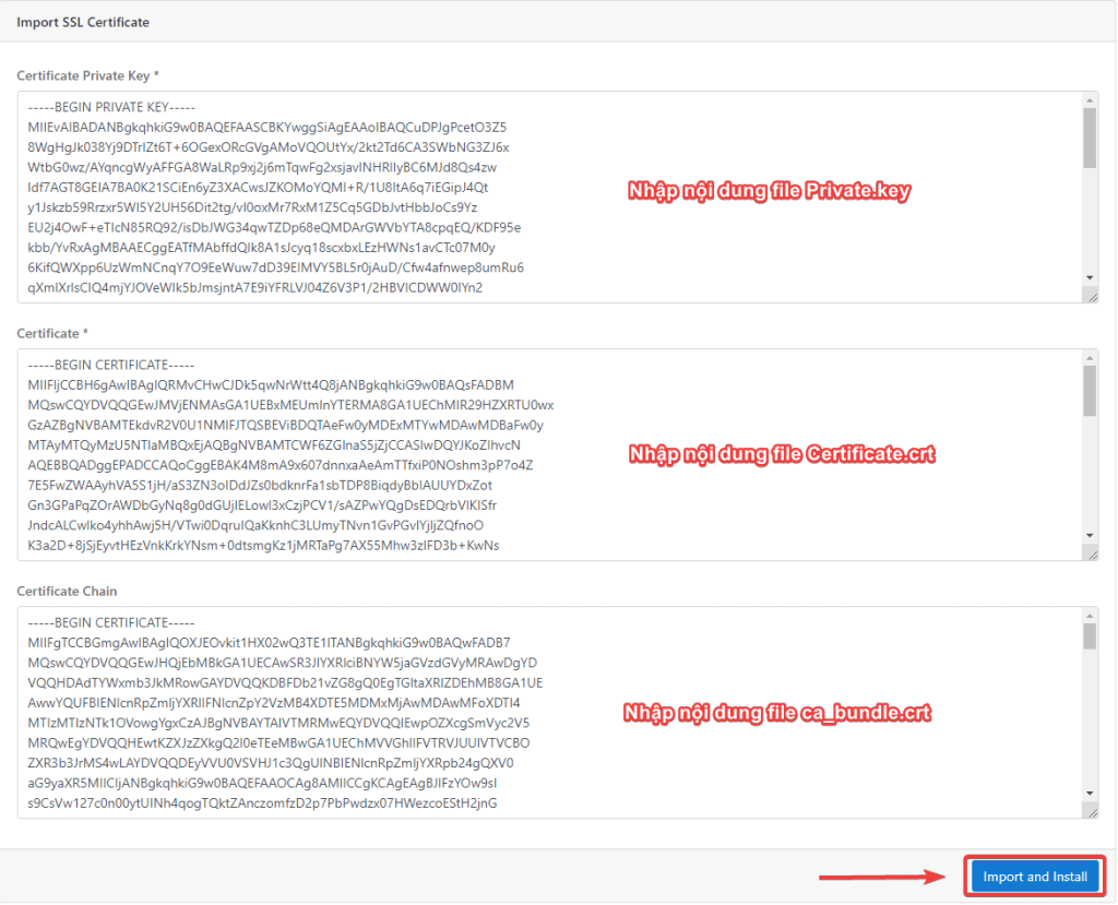 Install paid SSL on CloudPanel