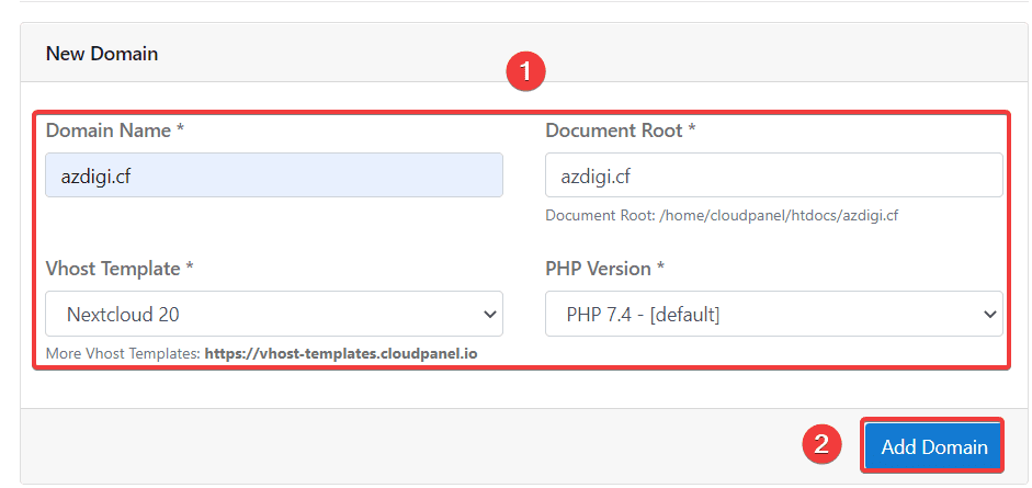 Install Nextcloud on CloudPanel