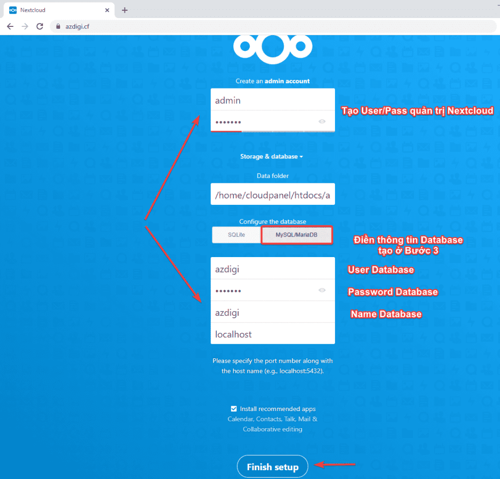 Install Nextcloud on CloudPanel