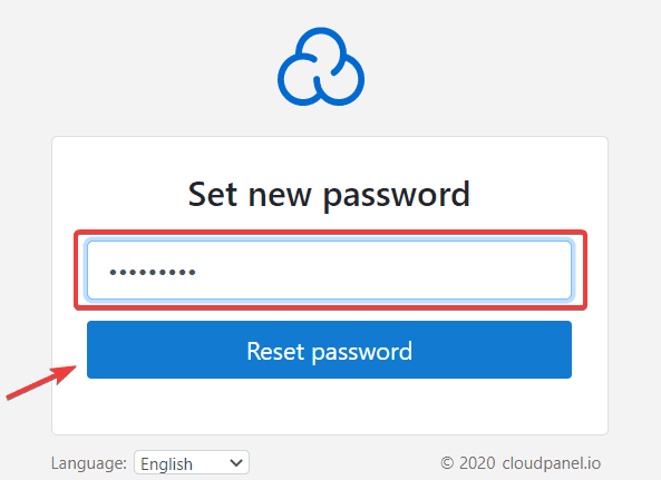 reset User's password on CloudPanel