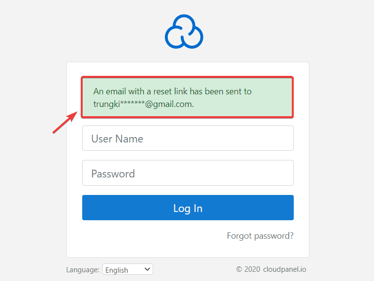 reset User's password on CloudPanel