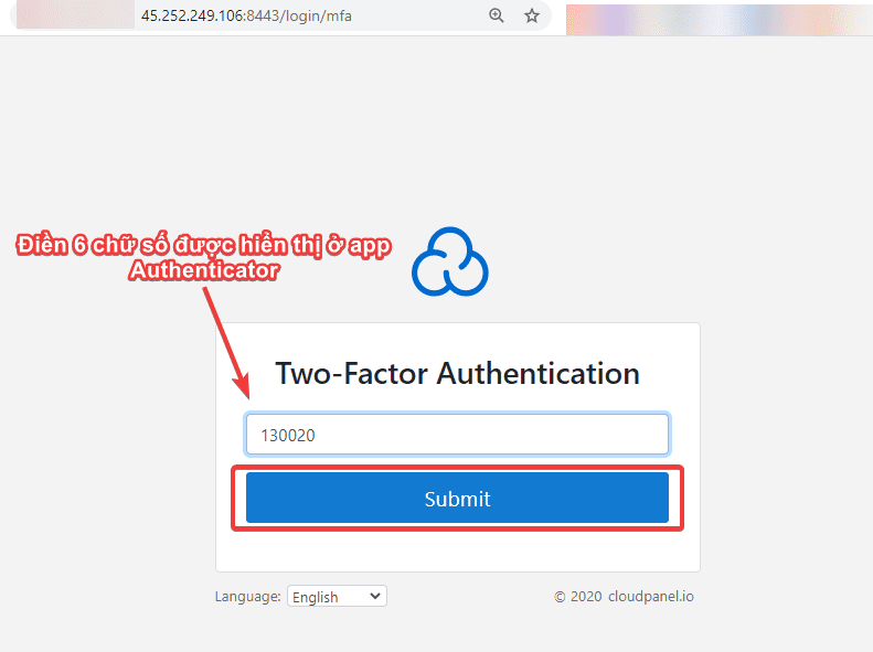 2-factor authentication on CloudPanel