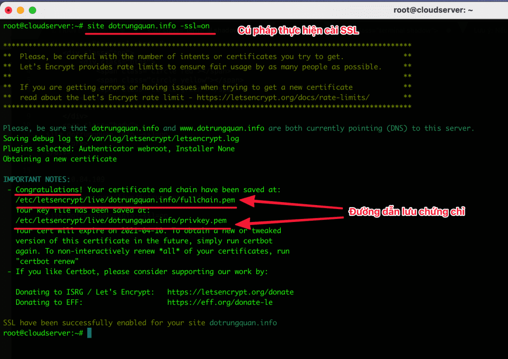 install SSL on Webinoly