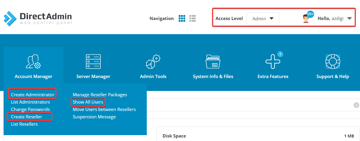 Upgrade Reseller to Admin by command on DirectAdmin