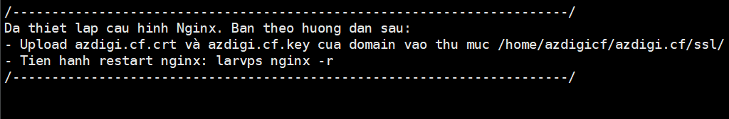 Cài đặt SSL trả phí trên LarVPS