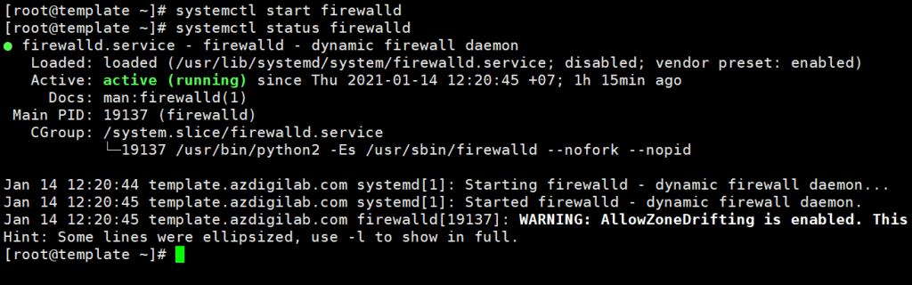 Xử lý lỗi Failed to start firewalld.service