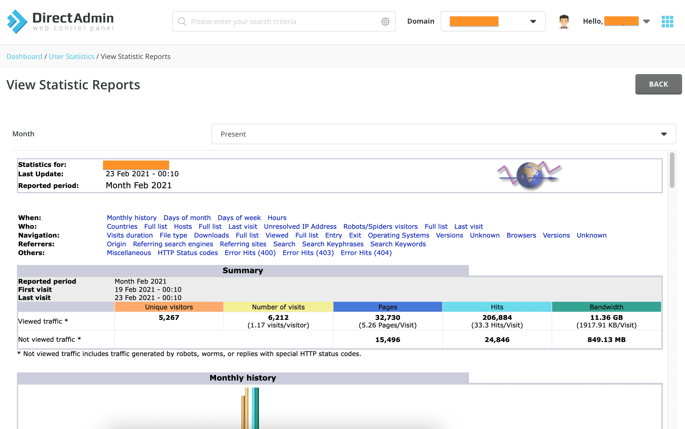 Enable AWStats on DirectAdmin