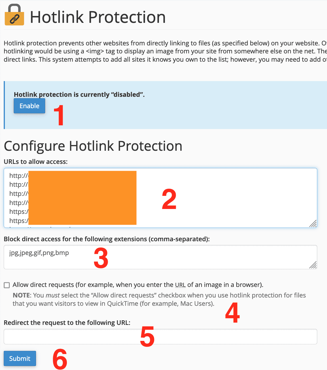 prevent image embedding, hotlink-protection-cPanel