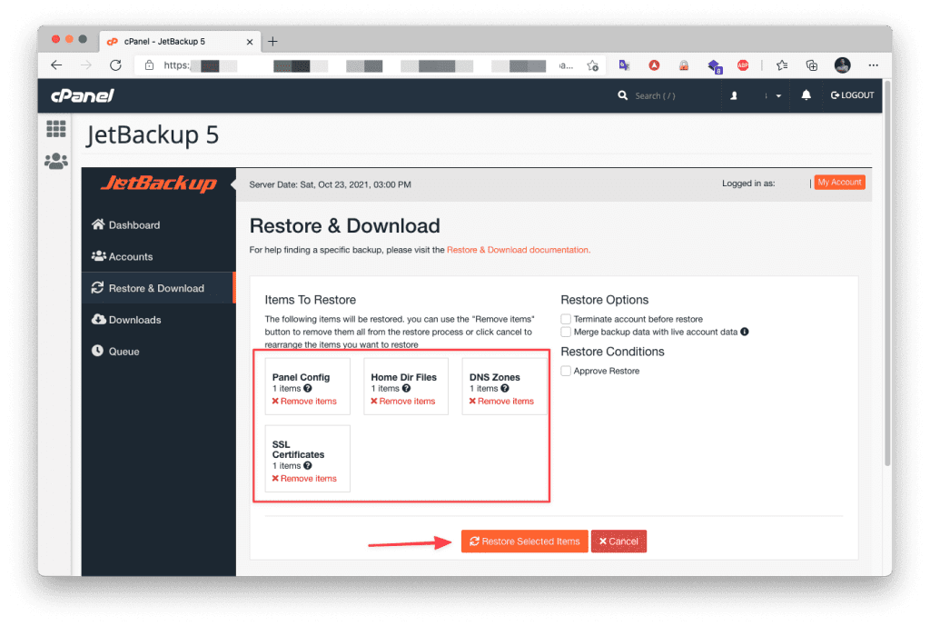 Hướng dẫn sử dụng Jetbackup 5 trên cPanel