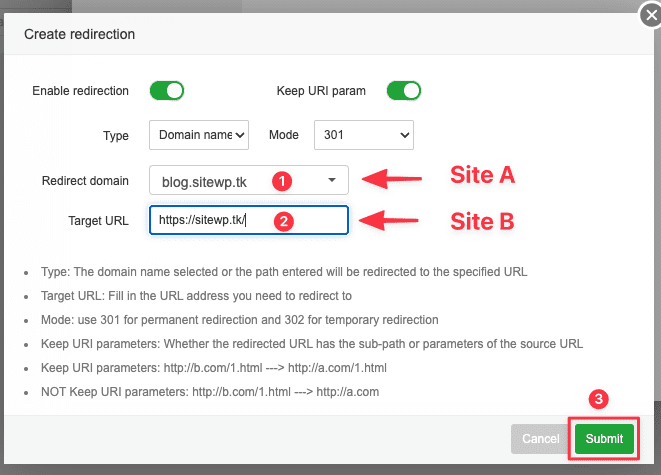 Hướng dẫn sử dụng Redirect trên aaPanel