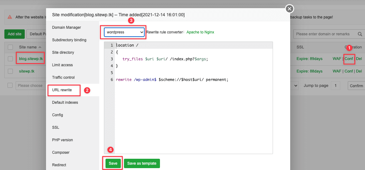 How to configure Alias domain on aaPanel