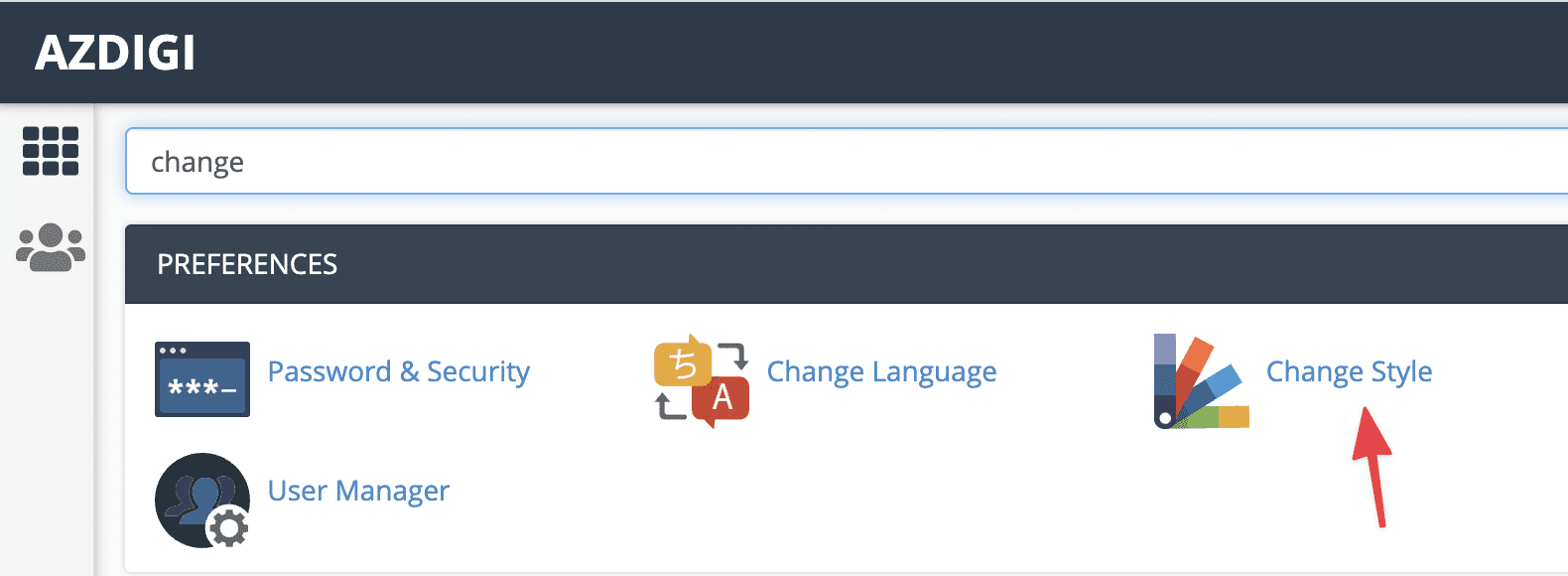 Change cPanel's Language and Style
