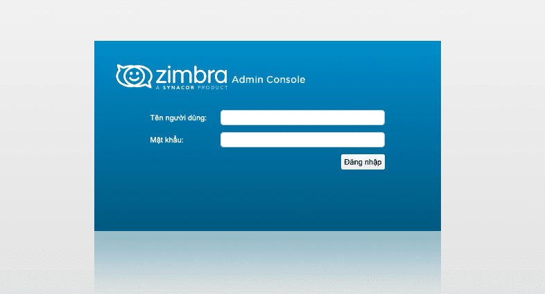 Zimbra admin login page