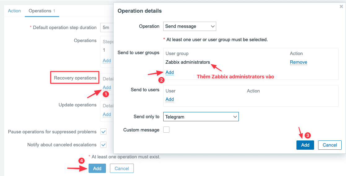 Hướng dẫn thiết lập Zabbix cảnh báo qua Telegram