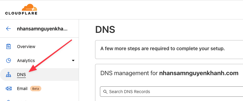 Pointing DNS records
