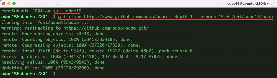 Hướng dẫn cài đặt Odoo 15 trên Ubuntu 22.04 