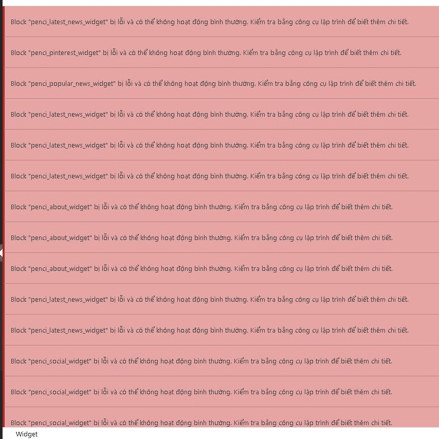 Hướng dẫn xử lý lỗi hiển thị Widget trên WordPress