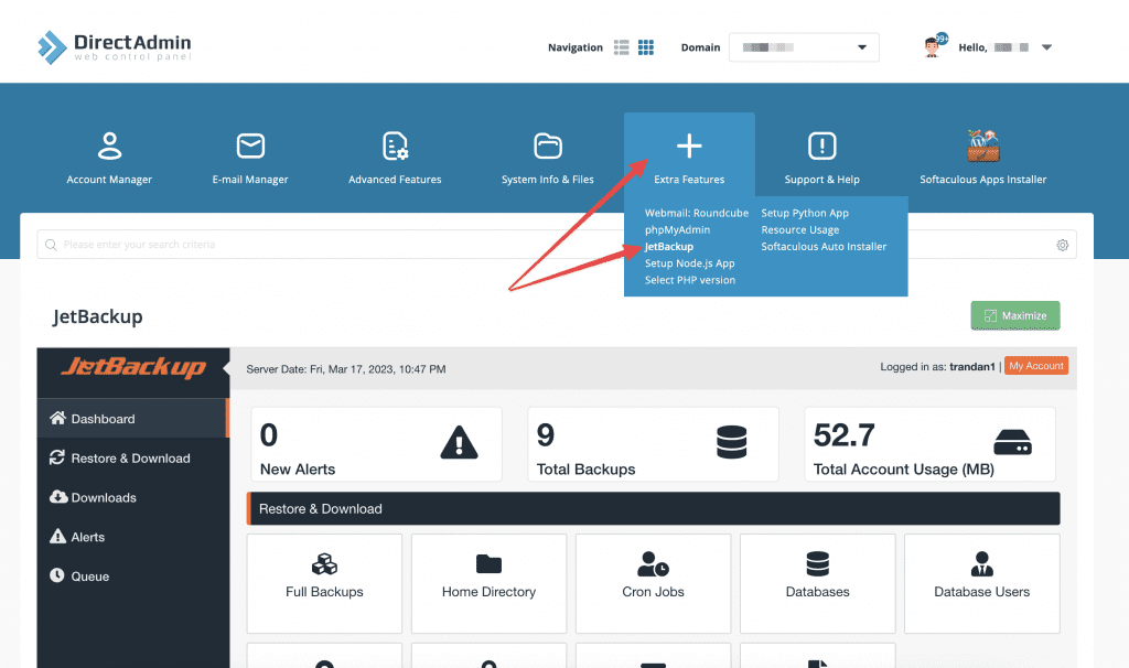 Restoring SEO Hosting Data with Jetbackup