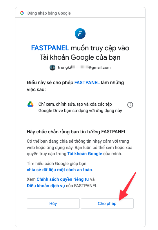 Hướng dẫn backup dữ liệu FastPanel lên Google Drive