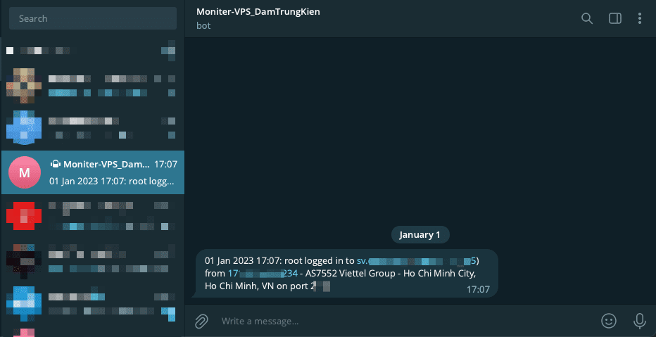 Tạo Bot cảnh báo đăng nhập SSH qua Telegram
