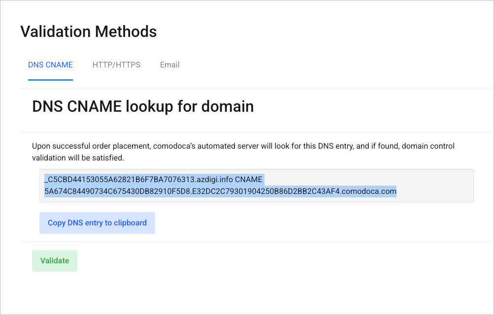 Hướng dẫn xác thực chứng chỉ Paid SSL AZDIGI